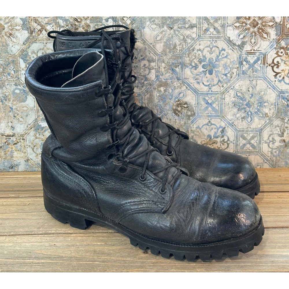 Altama Military Combat Boots Leather Lace Up Lug Sole Mens 9.5 R Black